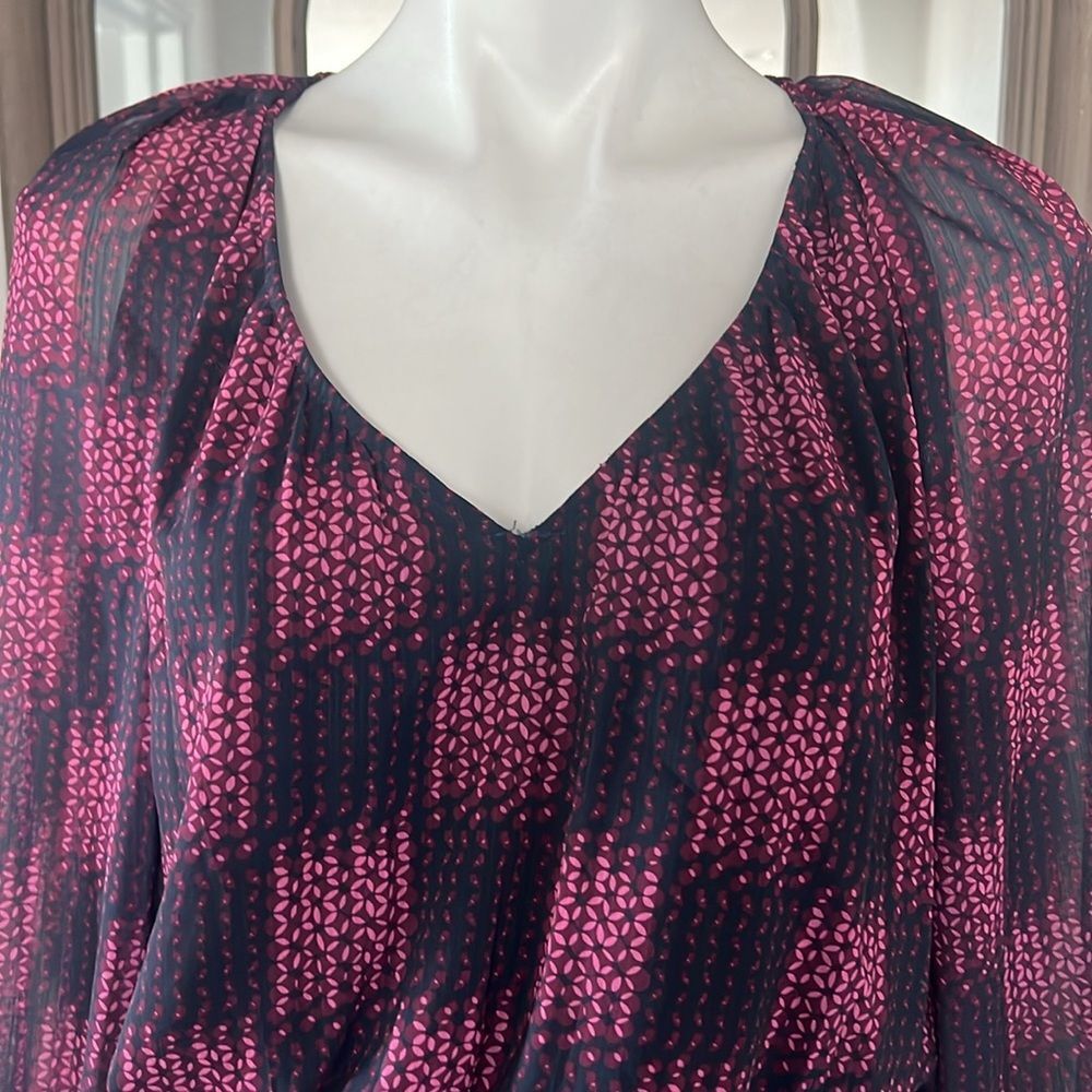 Ramy Brook Jaylah Abstract Blouson Mini Dress in Boysenberry, New, Size S - Picture 5 of 12